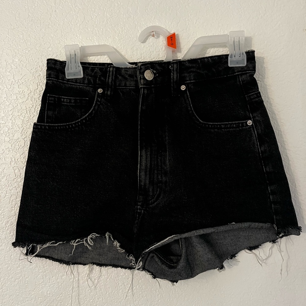 Zara black denim shorts